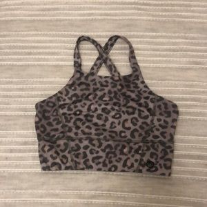 Yoga bra top - leopard print